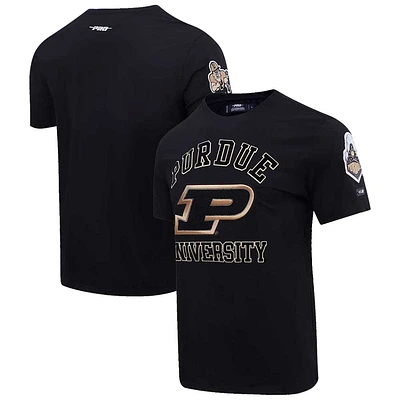 T-shirt à logo empilé classique Purdue Boilermakers Pro Standard pour hommes, noir