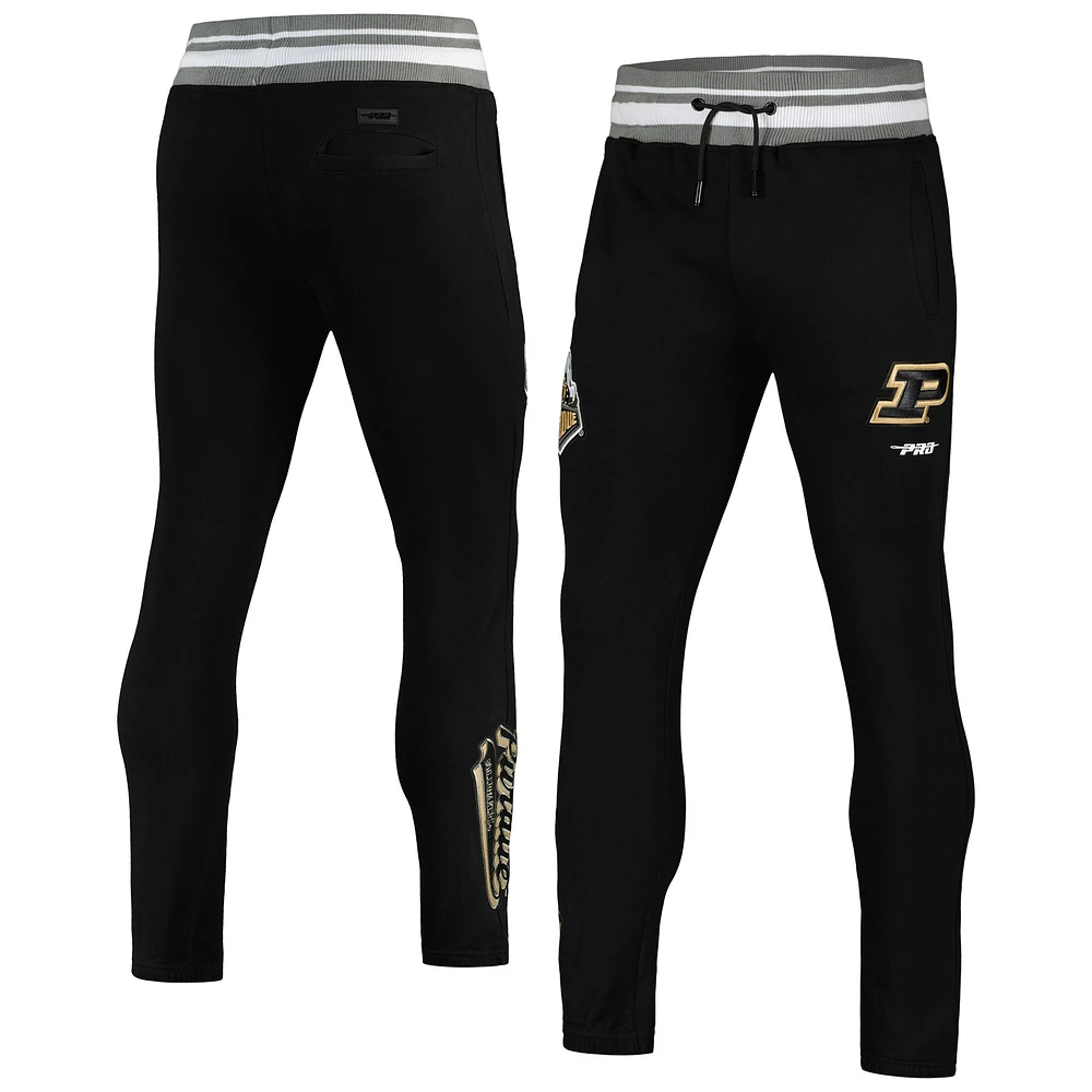 Men's Pro Standard Black Purdue Boilermakers Script Tail Fleece Sweatpants