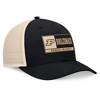 Men's Top of the World Black/Natural Purdue Boilermakers Bennett Trucker Adjustable Hat