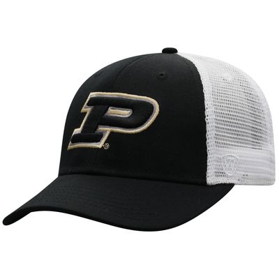 Men's Top of the World Black/White Purdue Boilermakers Trucker Snapback Hat