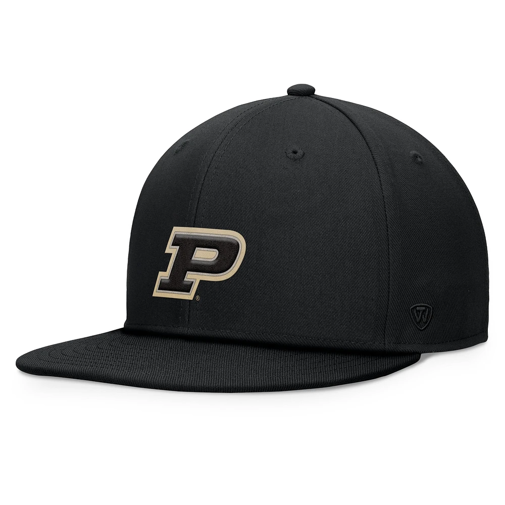 Men's Top of the World Black Purdue Boilermakers Fundamental Snapback Hat