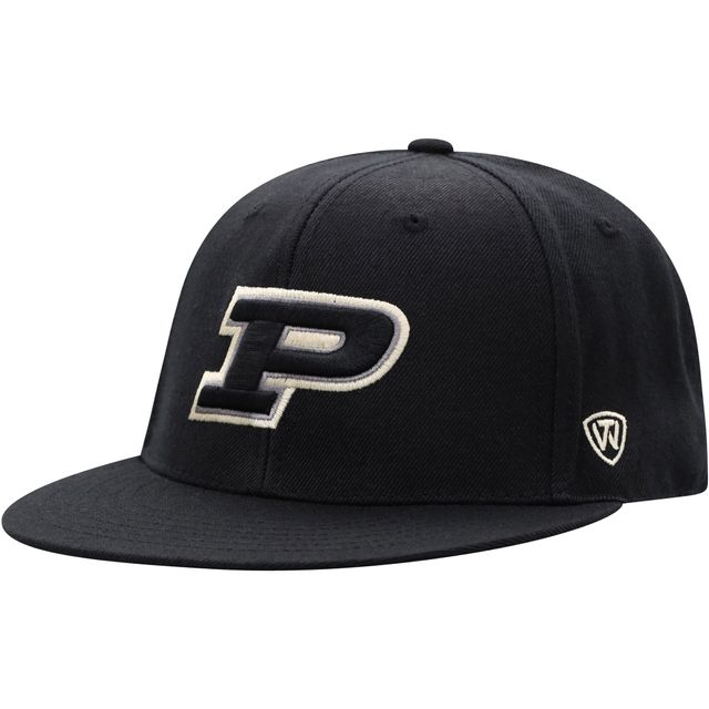 Casquette ajustée couleur Top of the World Black Purdue Boilermakers Team pour hommes