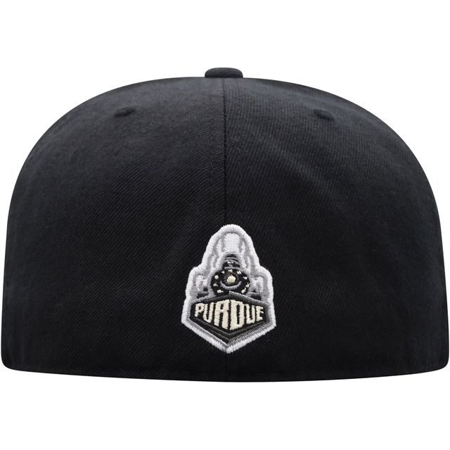 Casquette ajustée couleur Top of the World Black Purdue Boilermakers Team pour hommes