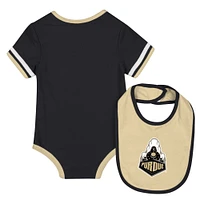 Newborn & Infant Colosseum  Black Purdue Boilermakers Bodysuit Bib Set