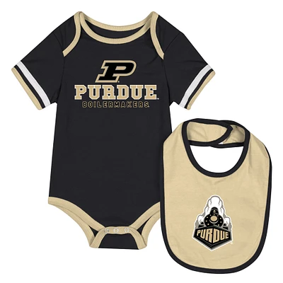Newborn & Infant Colosseum  Black Purdue Boilermakers Bodysuit Bib Set