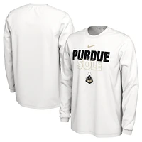 T-shirt Nike à manche longue Purdue Boilermakers 2023 On Court Bench blanc