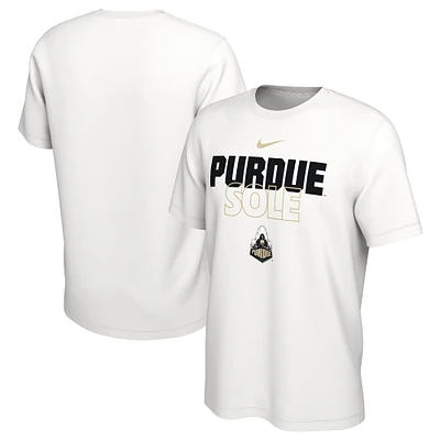 T-shirt Nike Purdue Boilermakers 2023 On Court Bench blanc