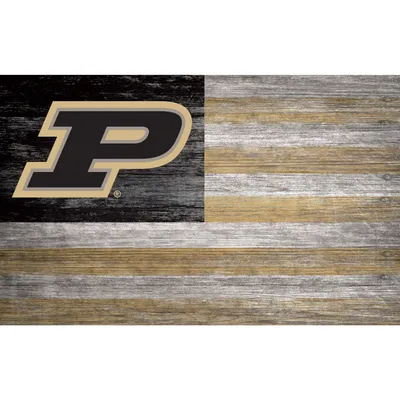 Purdue Boilermakers 11'' x 19'' Distressed Flag Sign