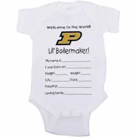 Purdue Boilermakers Nouveau-né Welcome to the World Creeper - Blanc