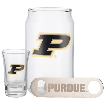 The Memory Company Purdue Boilermakers Three-Pack Beer Glass, 2oz. Shot Glass & Bottle Opener Set