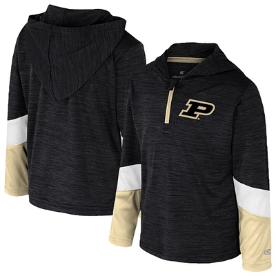 Coupe-vent zippé à 1/4 Colosseum pour tout-petits Purdue Boilermakers Rylos noir