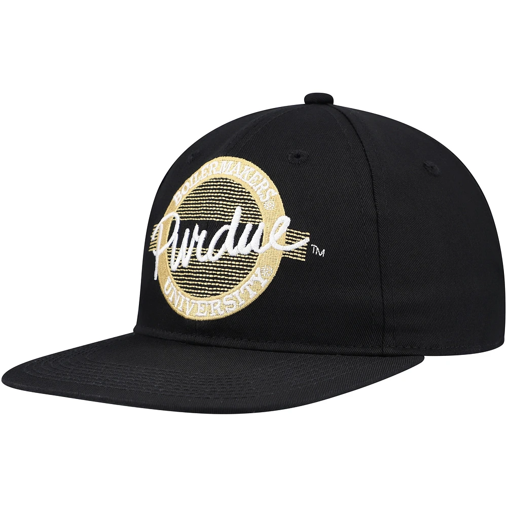 Unisex The Game Black Purdue Boilermakers Retro Circle Snapback Hat