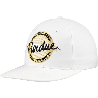 Casquette Snapback unisexe The Game White Purdue Boilermakers Retro Circle années 80