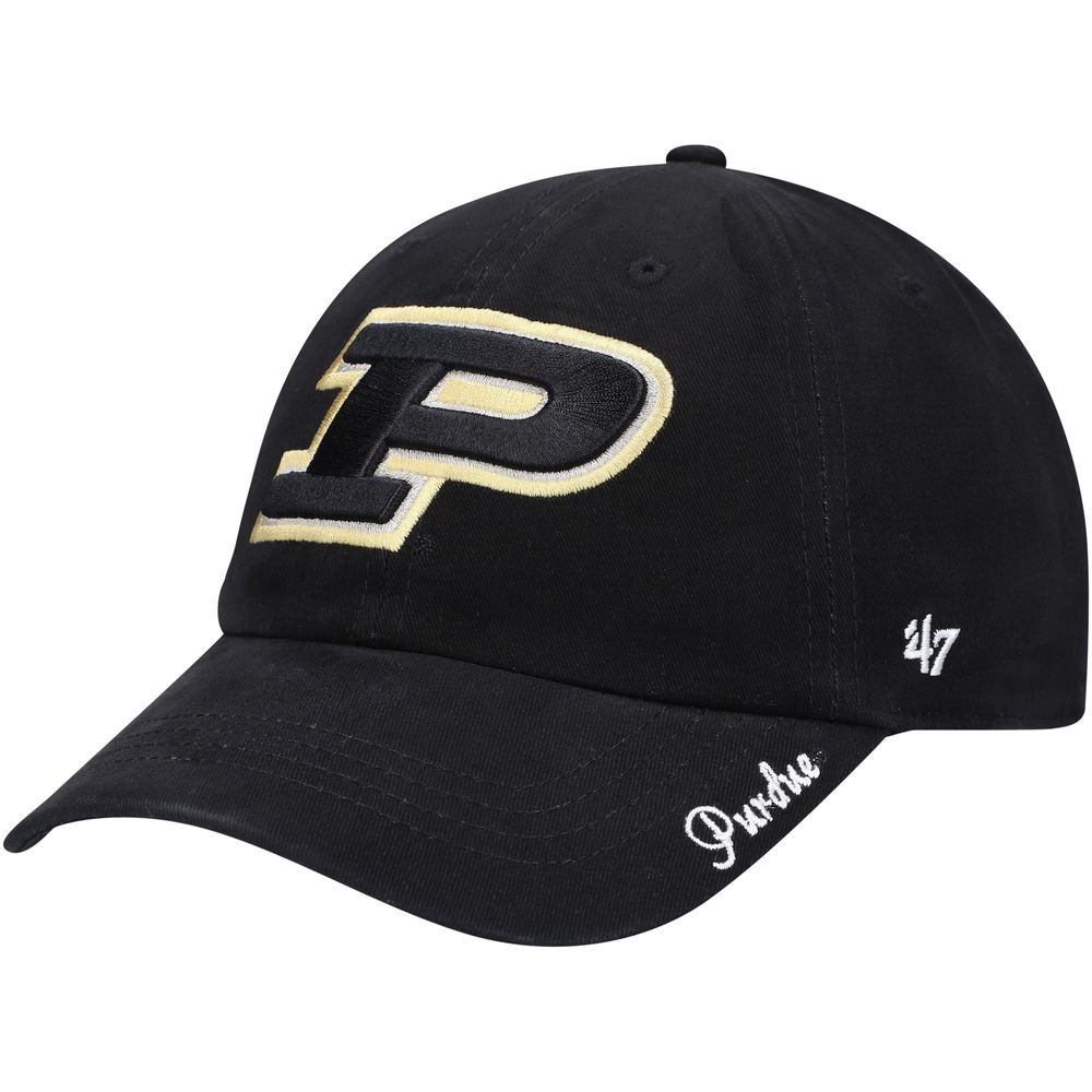 Women's '47 Black Purdue Boilermakers Miata Clean Up Logo Adjustable Hat