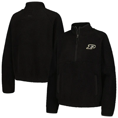 Sweat-shirt noir à demi-zip Purdue Boilermakers Everest pour femme