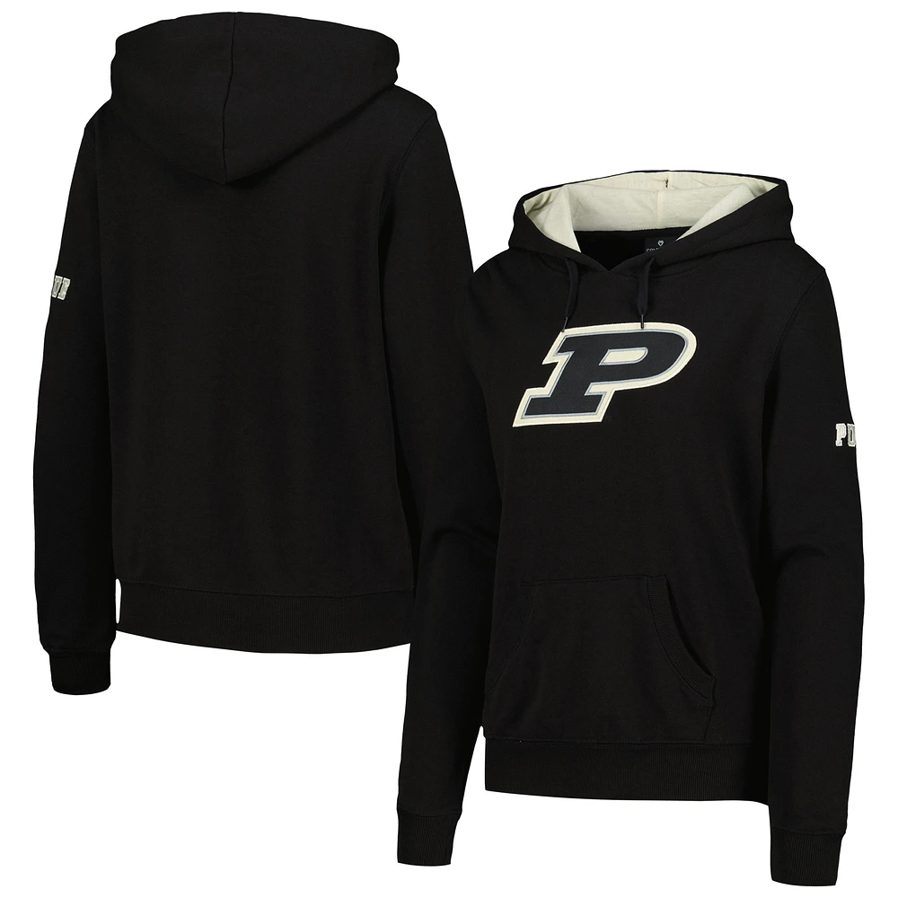 Women's Black Purdue Boilermakers Team Big Logo Pullover Hoodie