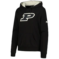 Chandail à capuchon noir Purdue Boilermakers Team Big Logo pour femmes