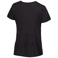 Women's Black Purdue Boilermakers Willow Ruffle-Bottom T-Shirt