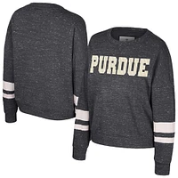 Women's Colosseum Black Purdue Boilermakers Lost City Speckle Pullover Sweatshirt