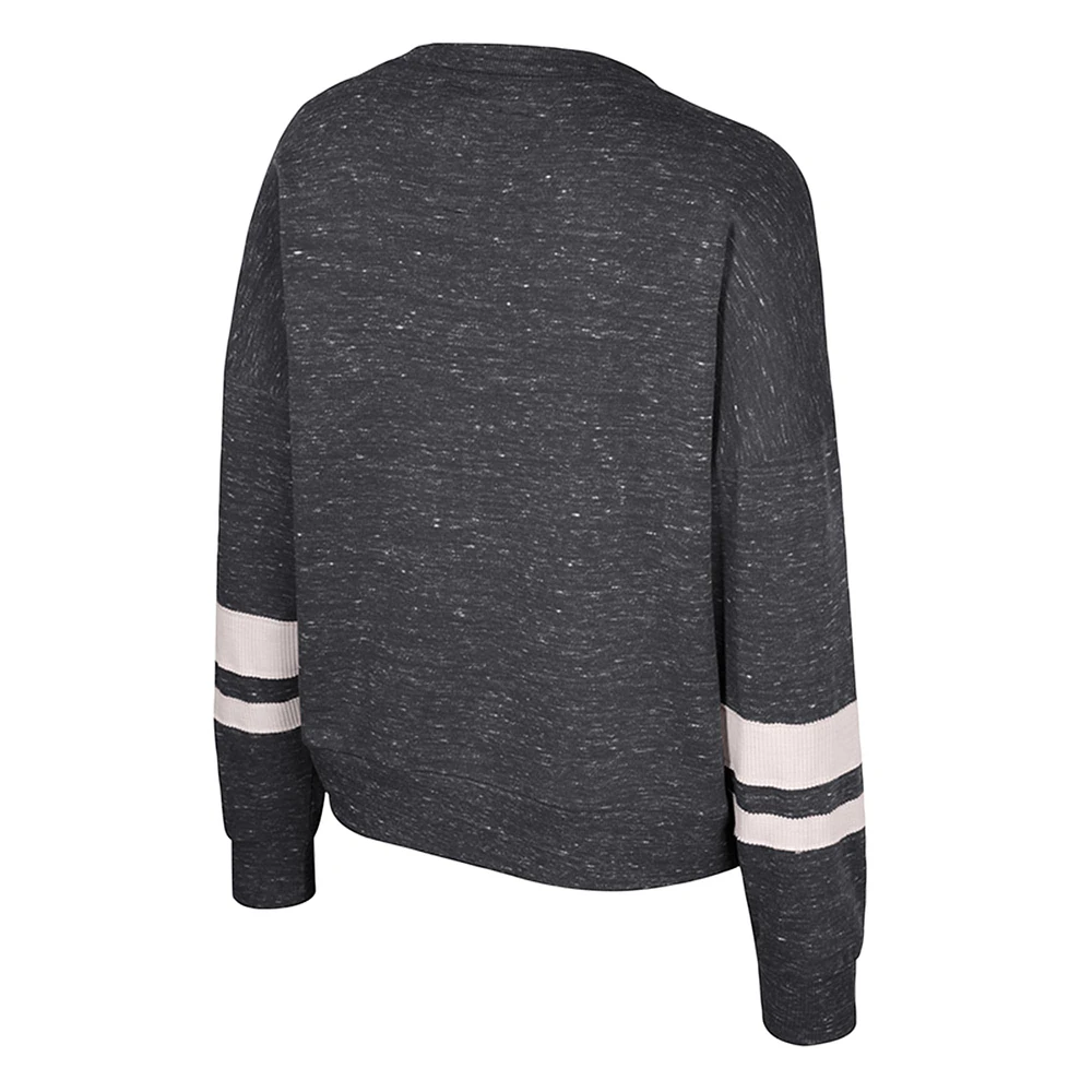 Women's Colosseum Black Purdue Boilermakers Lost City Speckle Pullover Sweatshirt