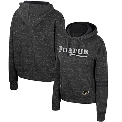 Pull à capuche Colosseum Charcoal Purdue Boilermakers Catherine Speckle pour femmes