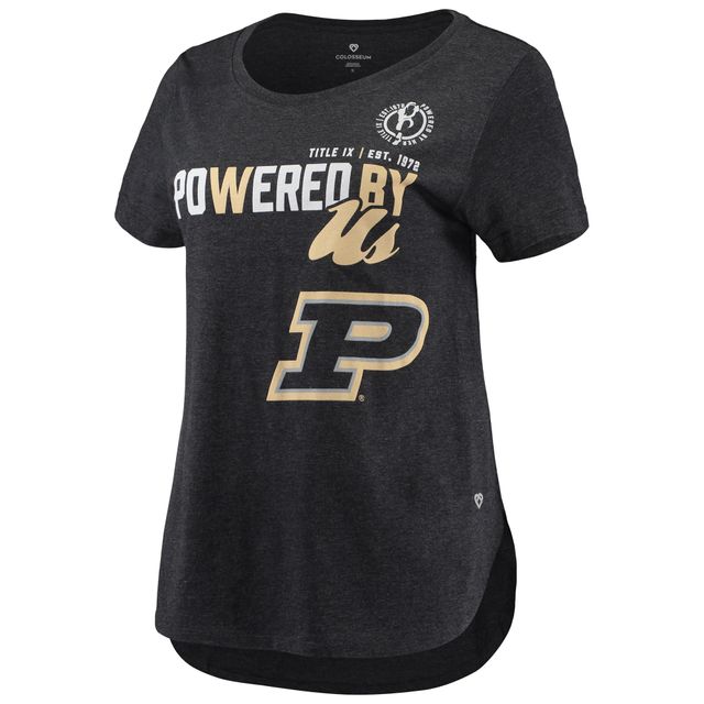 T-shirt Colosseum pour femmes noir chiné Purdue Boilermakers PoWered By Title IX