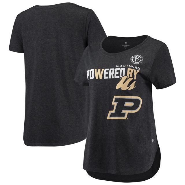 T-shirt Colosseum pour femmes noir chiné Purdue Boilermakers PoWered By Title IX