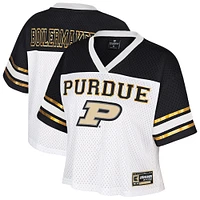 Women's Colosseum  White Purdue Boilermakers Treasure Cropped Football Jersey