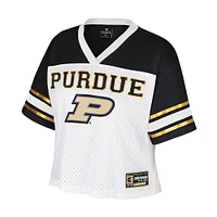 Women's Colosseum  White Purdue Boilermakers Treasure Cropped Football Jersey