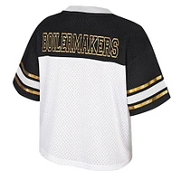 Women's Colosseum  White Purdue Boilermakers Treasure Cropped Football Jersey