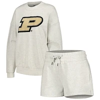 Gameday Couture Ash Purdue Boilermakers Team Effort Sweat-shirt et short pour femme