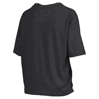 Women's Pressbox Black Purdue Boilermakers Nelson Arch Over Logo Waist Length Oversized Slub T-Shirt