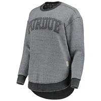 Women's Pressbox Black Purdue Boilermakers Ponchoville Pullover Sweatshirt