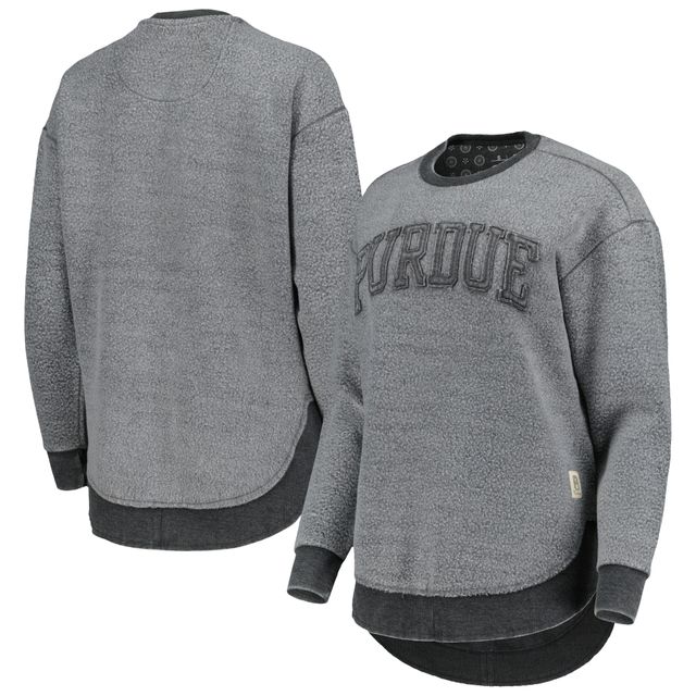 Sweat-shirt Pressbox noir Purdue Boilermakers Ponchoville pour femmes