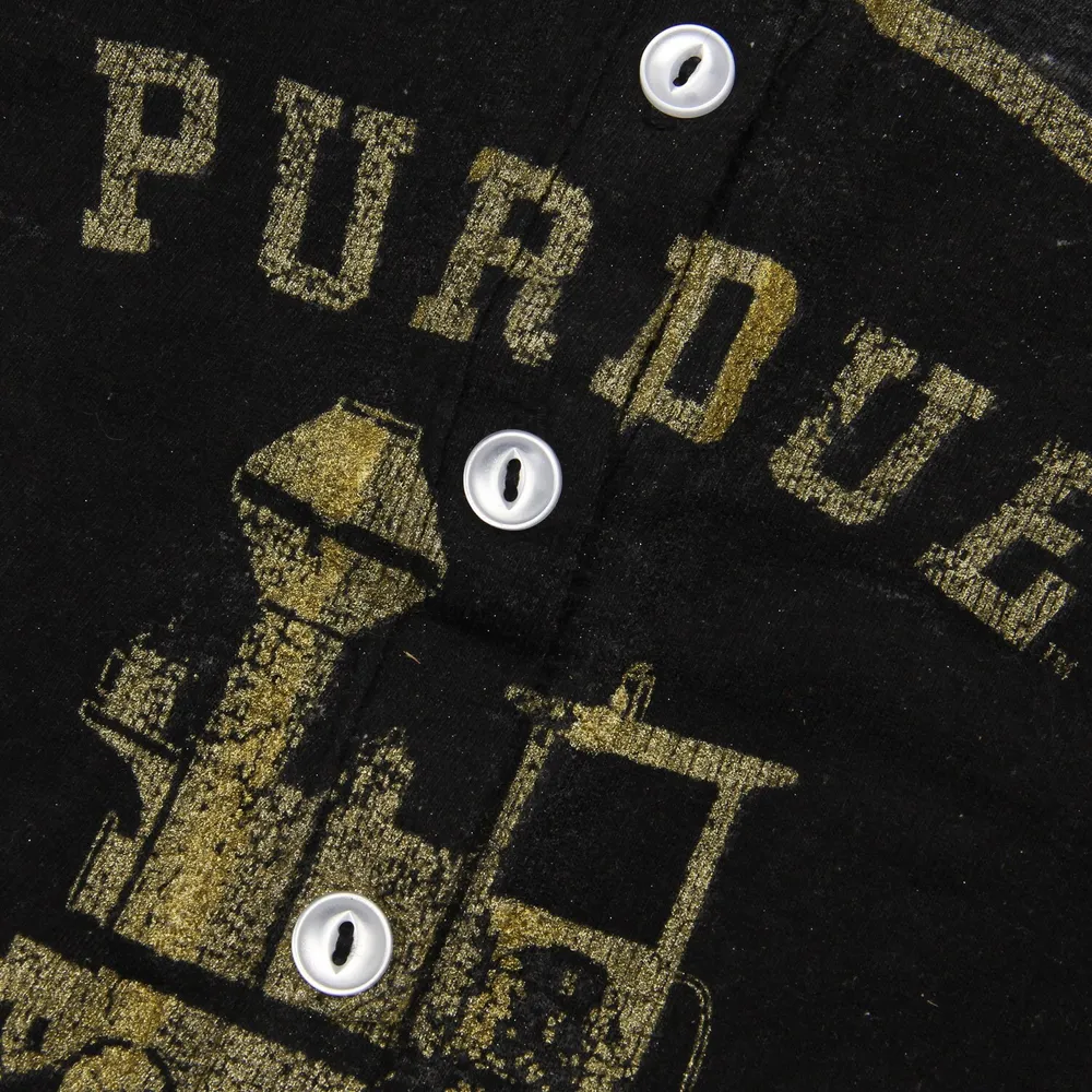 Purdue Boilermakers Original Retro Brand Noir Débardeur Henley décontracté pour femme