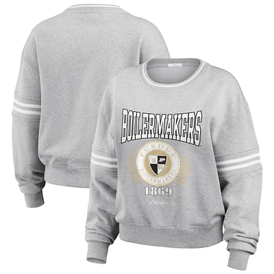 Pull à rayures classique pour femme WEAR by Erin Andrews de Purdue Boilermakers, gris chiné