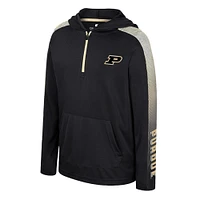 Youth Colosseum Black Purdue Boilermakers Lumen Long Sleeve Quarter-Zip Hooded Windshirt