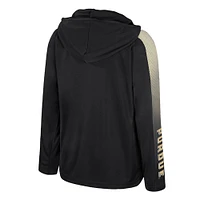 Youth Colosseum Black Purdue Boilermakers Lumen Long Sleeve Quarter-Zip Hooded Windshirt