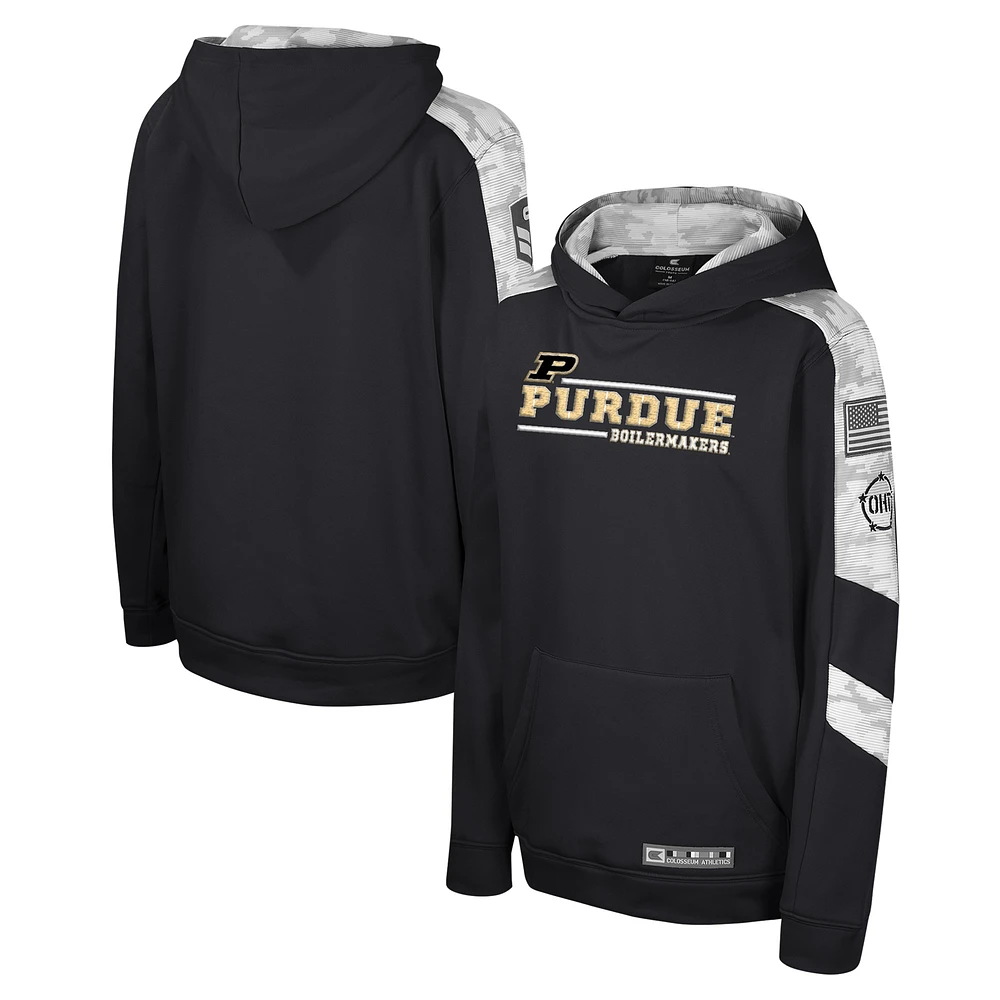 Colosseum Black Purdue Boilermakers OHT Appréciation militaire Cyclone Digital Camo Pull à capuche