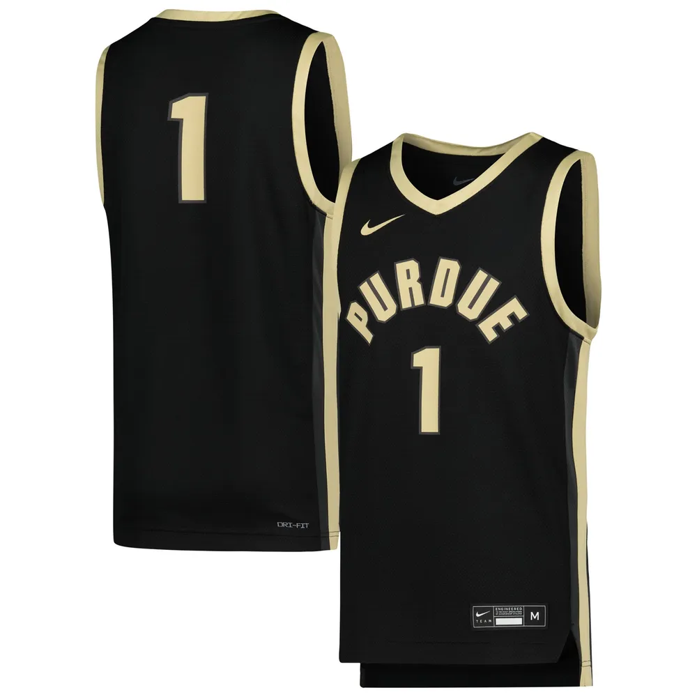 Maillot de basket-ball Nike #1 Purdue Boilermakers Icon Replica pour jeune, noir