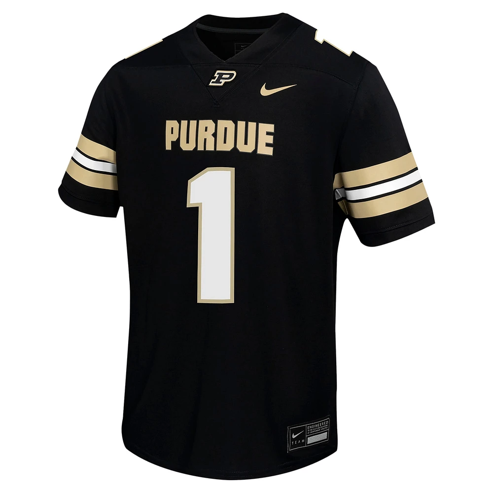 Youth Nike #1 Black Purdue Boilermakers Untouchable Football Jersey