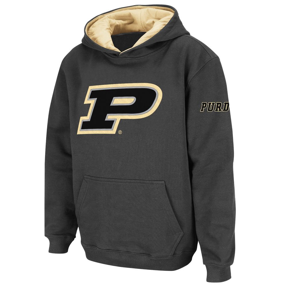 Youth Stadium Athletic Charcoal Purdue Boilermakers Big Logo Pullover Hoodie