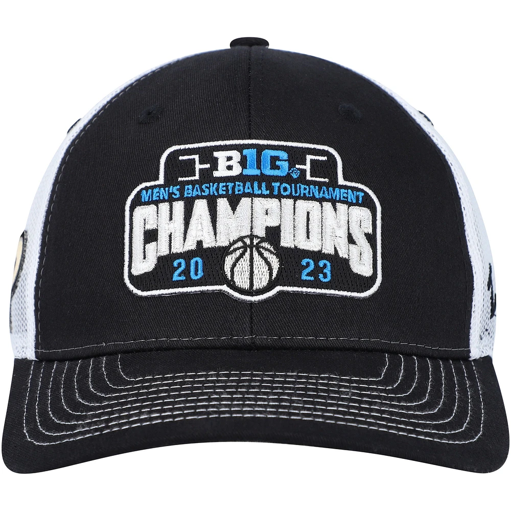 Zephyr Black Purdue Boilermakers 2023 Big Ten Men's Basketball Conference Tournament Champions Vestiaire Chapeau réglable