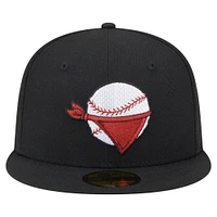 Men's New Era  Black Quad Cities River Bandits Authentic Collection 59FIFTY Fitted Hat