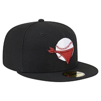 Men's New Era  Black Quad Cities River Bandits Authentic Collection 59FIFTY Fitted Hat