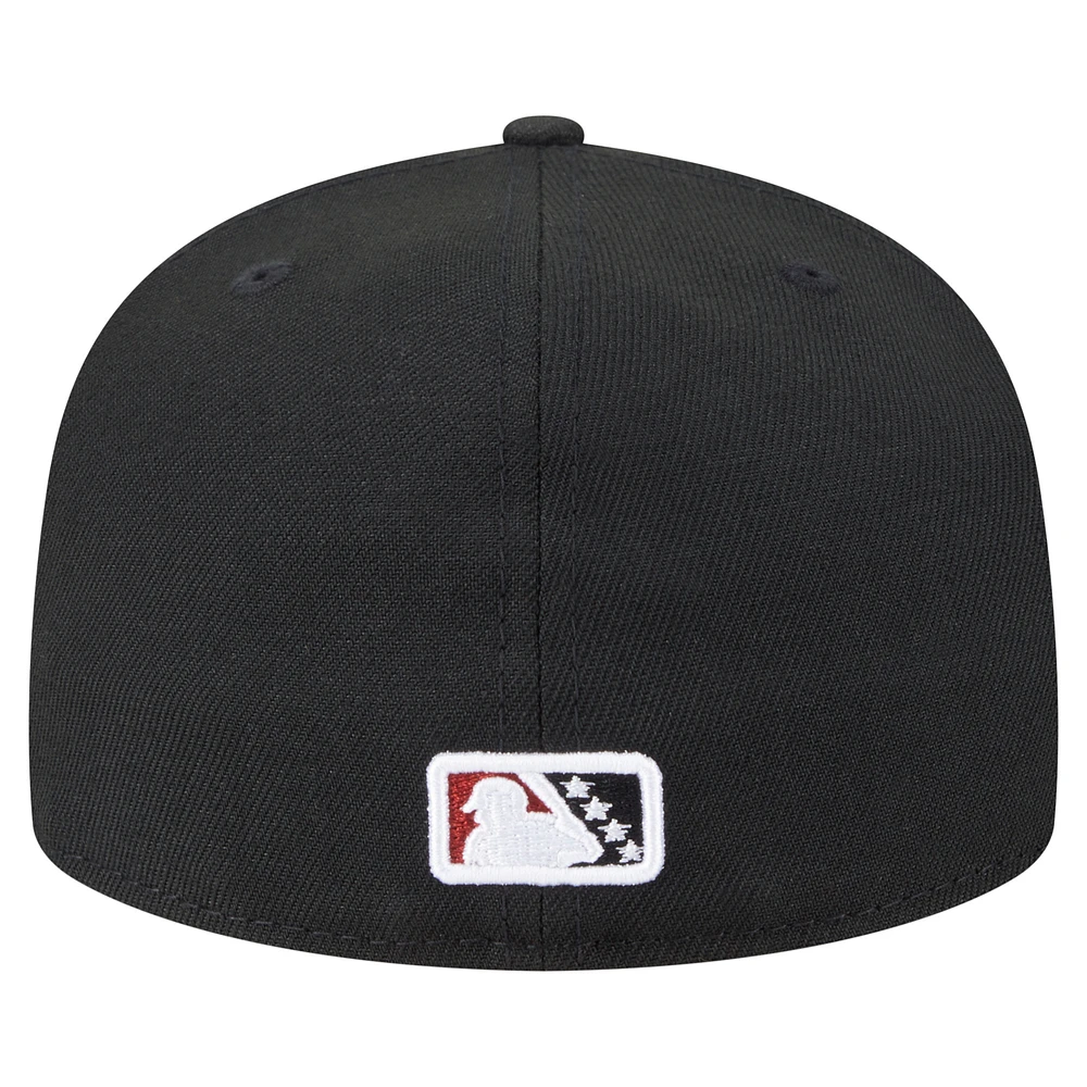 Casquette ajustée 59FIFTY pour homme de la collection Authentic Quad Cities River Bandits New Era noire