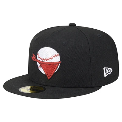 Men's New Era  Black Quad Cities River Bandits Authentic Collection 59FIFTY Fitted Hat