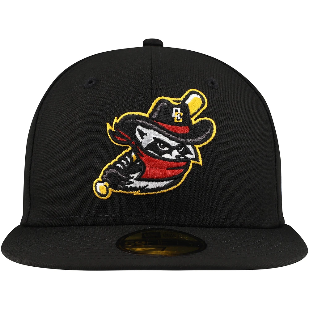 Casquette ajustée 59FIFTY New Era noire Quad Cities River Bandits Authentic Collection pour hommes