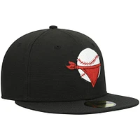 Men's New Era Black Quad Cities River Bandits Authentic Collection Road 59FIFTY Fitted Hat