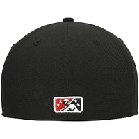 Men's New Era Black Quad Cities River Bandits Authentic Collection Road 59FIFTY Fitted Hat